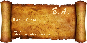 Buzi Alex névjegykártya